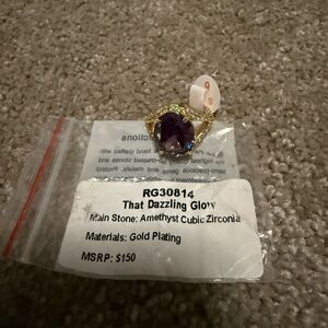 Dazzling Gold Plated Amethyst Ring